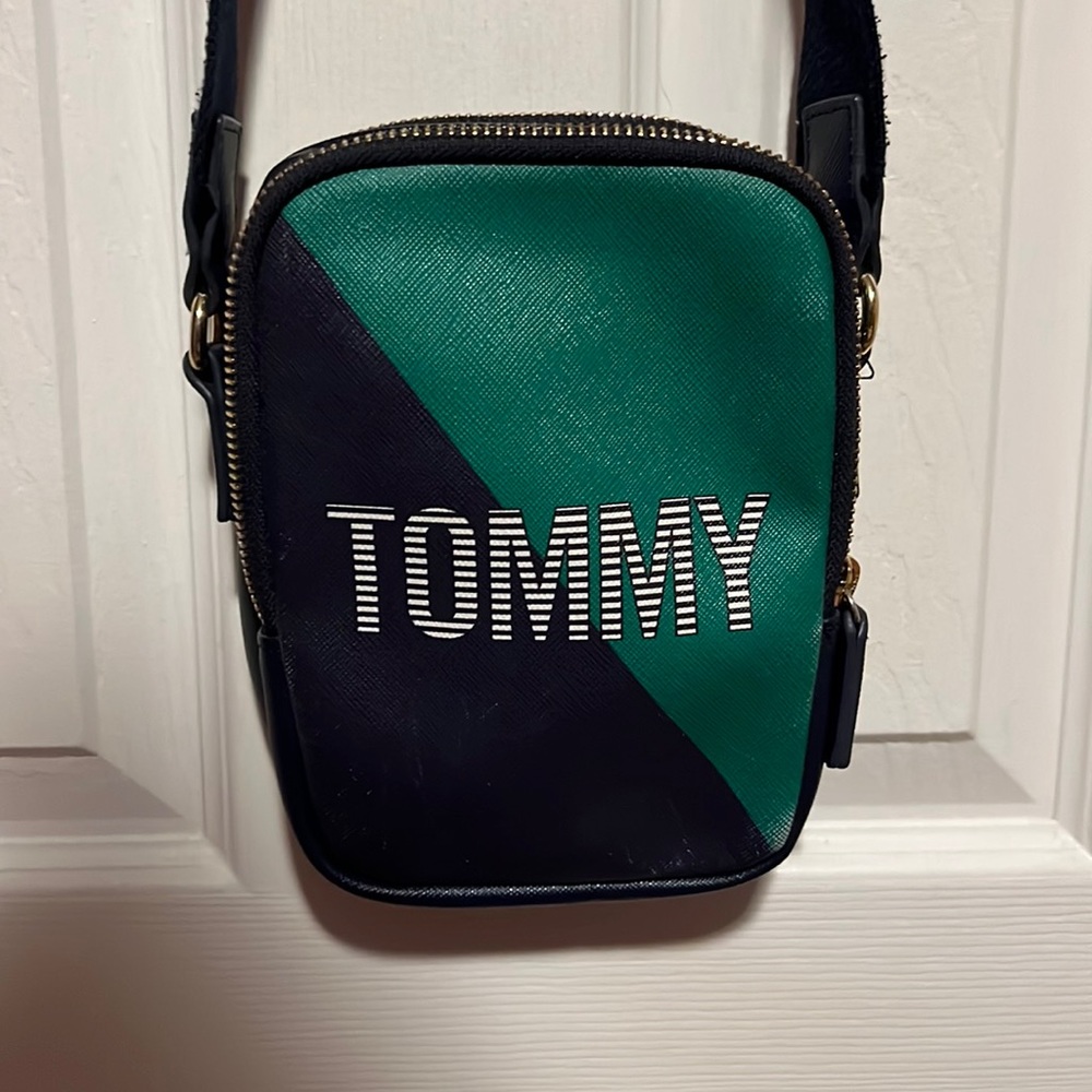 Tommy Hilfiger blue & green crossbody bag